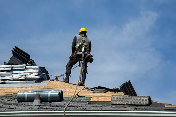 Professional Gutter Installation technician working in Romney, IN